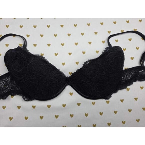 Victorias Secret Black Lace Vintage Y2k 34C push up Bra - Picture 1 of 6